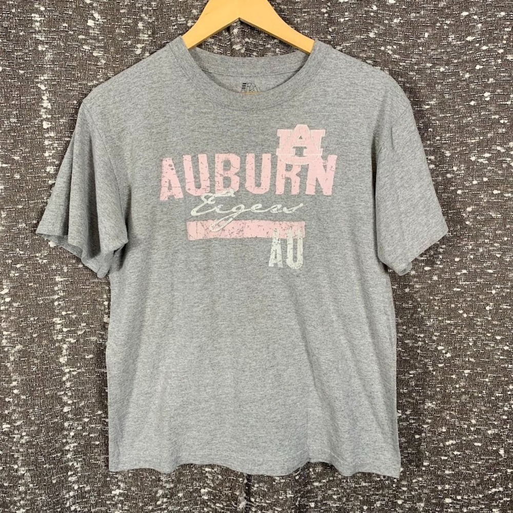 Vintage Auburn University J America T-Shirt Gray Graphic Print Women's Medium